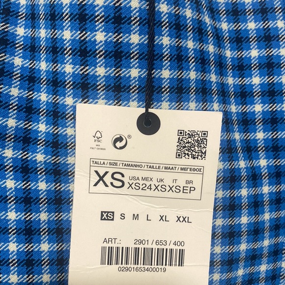 Zara NWOT Blue Micro Plaid
Min Skirt - Picture 3 of 7
